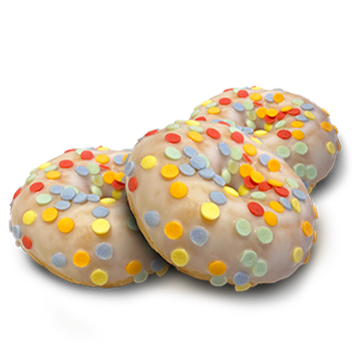 White Glazed Mini Donut with Confetti 3 pcs
