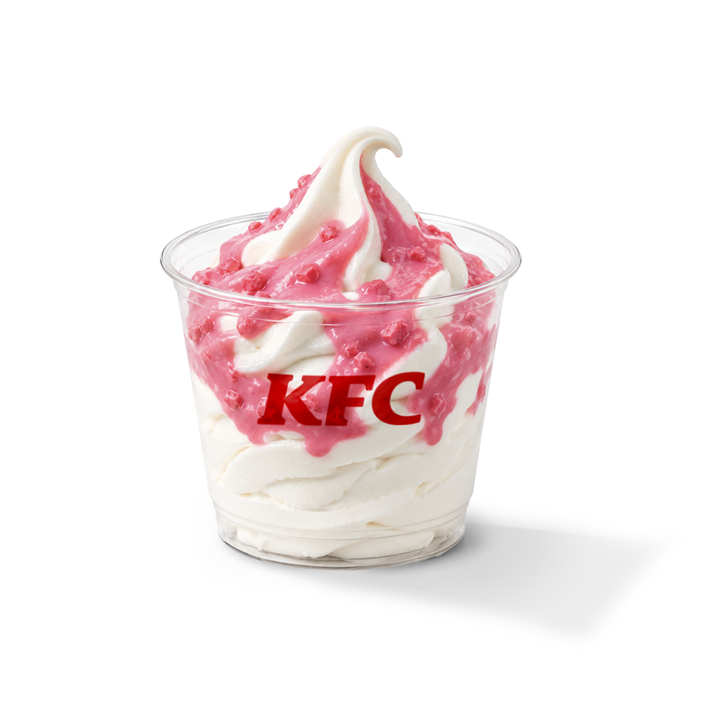 KFC ICE CREAM WITH POPPING BUBBLE GUM SAUCE